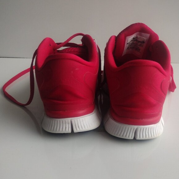 Nike Free 5.0 Trainers Red Low Running Shoes Gym Training Sneaker Women Size 8.5 - Picture 5 of 7